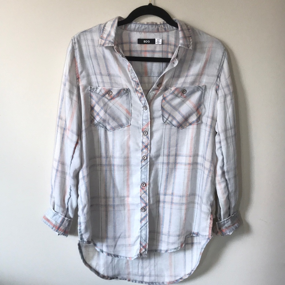 Urban Outfitters Light Blue Plaid Shirt
